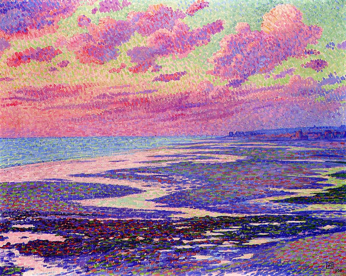 The Beach at Ambleteuse at Low Tide by Theo Van Rysselberghe - 20" x 25"  Premium Canvas Print