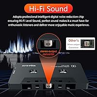 Vista 3 de Arsvita Receptor de casete inalámbrico Bluetooth de audio para coche, reproductor de cinta Bluetooth 5.0 adaptador auxiliar de casete, negro