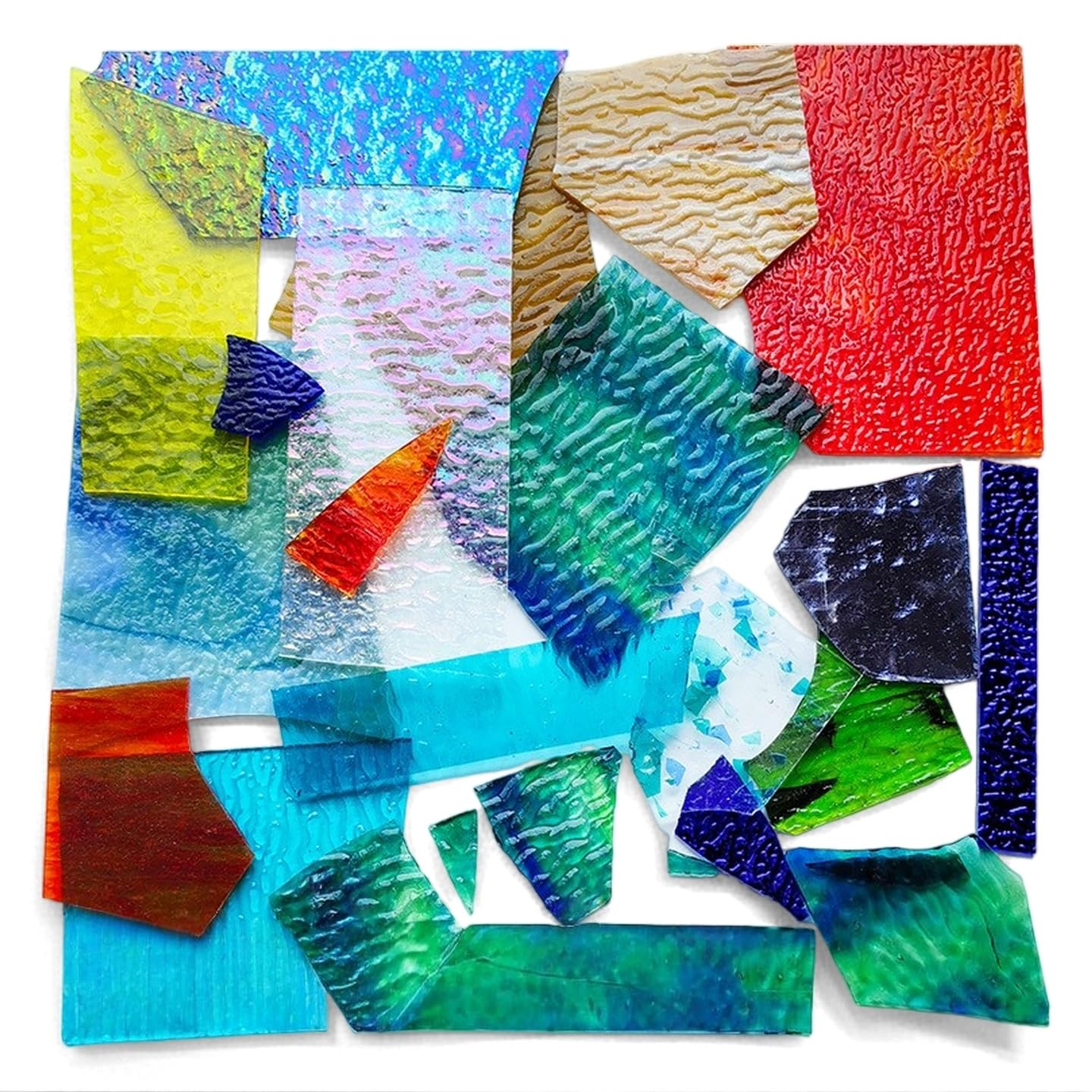 Vitrail irrégulier pour mosaïque : 2 kg de verre mélangé transparent pour loisirs créatifs
