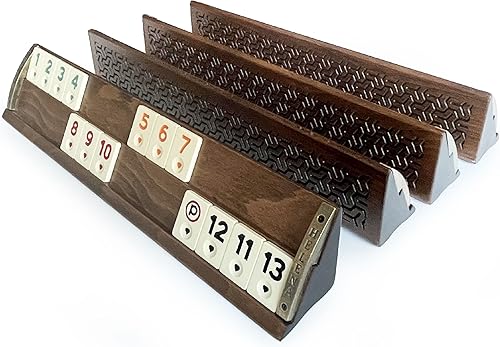 Miniatura 6 de Juego de Rummi Costantia tallado en madera masiva natural VIP hecho a mano - Juego de Rummy - Juego de Okey - Rummy de azulejos
