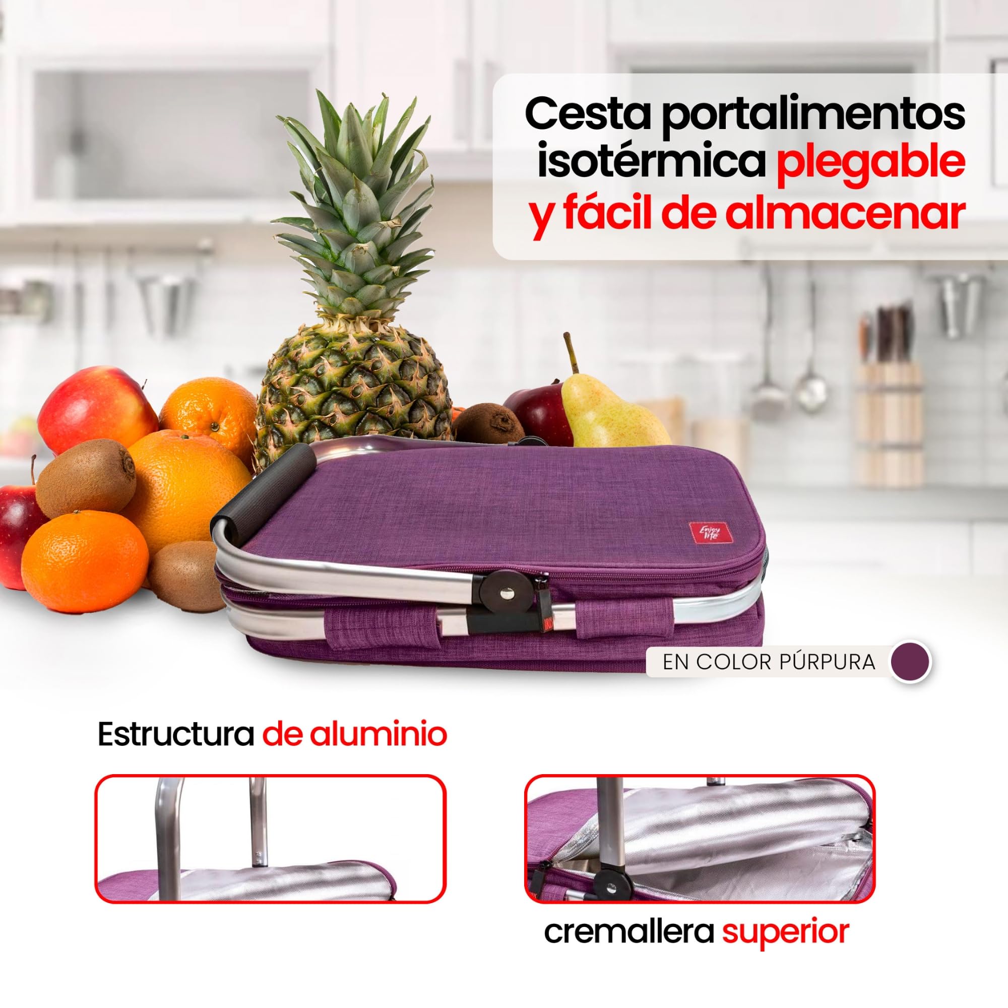 PICNIC BASKET PURPLE MARBLED