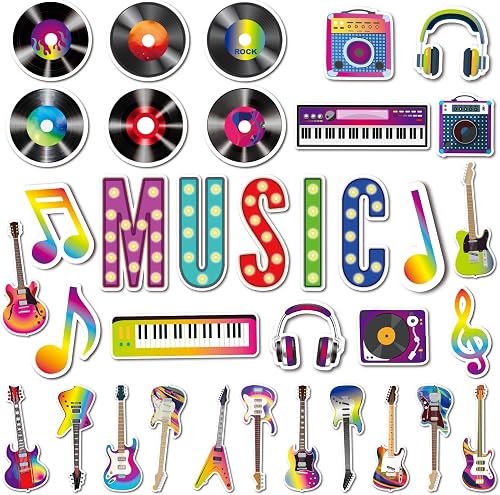 Music Rock Bulletin Board Classroom Decorations Music Notes Paper Cutouts