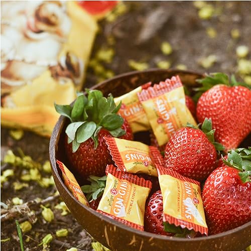 Vista 42 de GIN GINS Original Ginger Chews – Dulces 100% naturales de The Ginger People – Golosinas saludables envueltas individualmente – Hecho con el rizoma