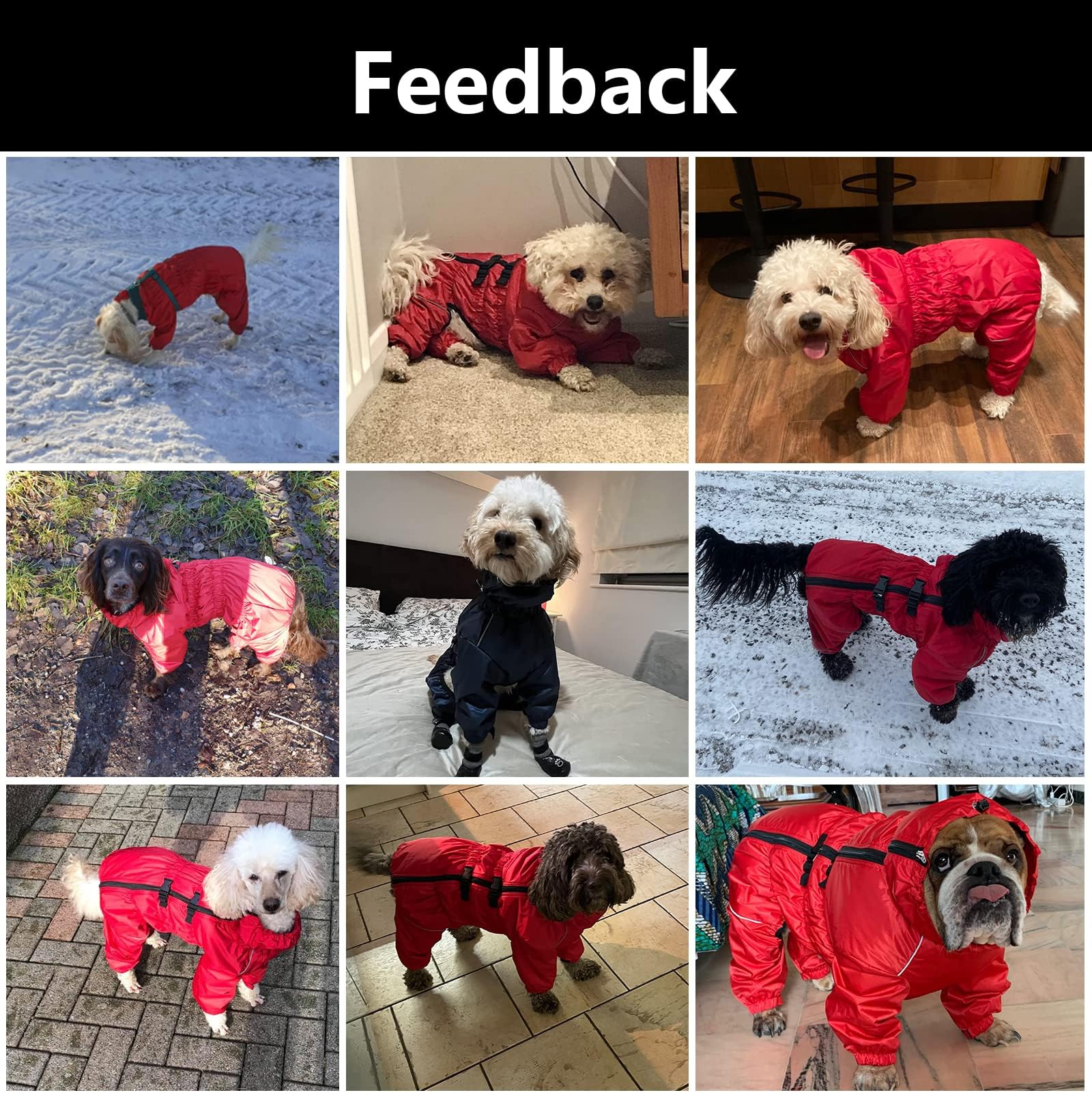 Cappotto invernale per cani con gamba 1/2,con Fodera in pile e antivento collo alto, impermeabile, riflettenti, quattro gambe Felpa per per cuccioli cane piccolo e medio-Rosso-3XL