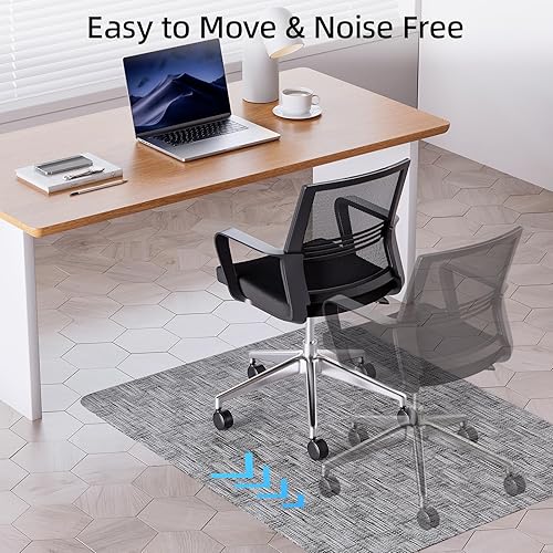 Miniatura 6 de Yecaye Tapete para silla de oficina para suelo de madera dura, 35 x 47 pulgadas debajo del escritorio de la computadora, protege el suelo para silla