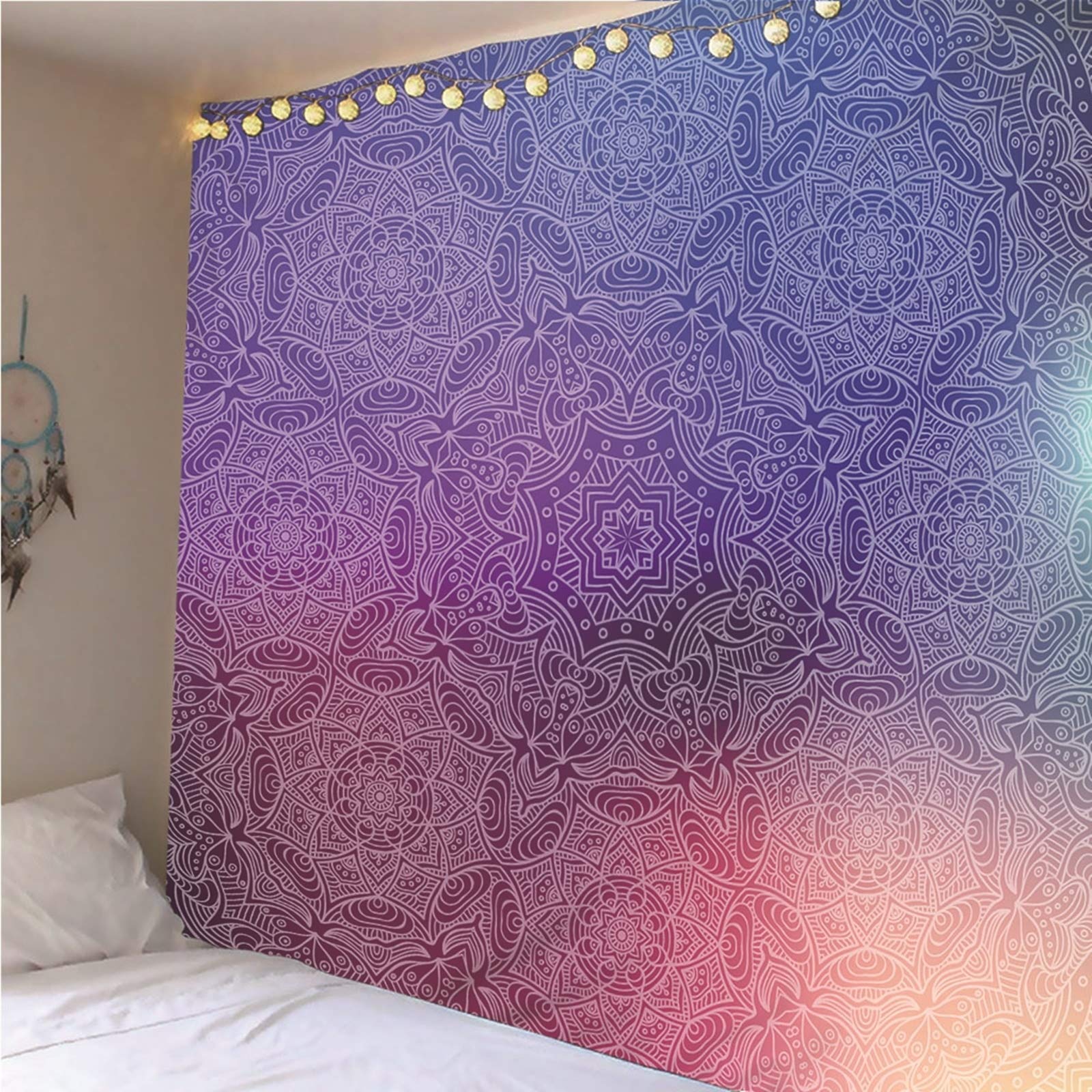 CEVAN Arazzo Parete Tappezzerie da Parete Motivo Mandala Arazzo Giapponese Letto Quadri su Tela Pittura Murale per La Decorazione Domestica Viola 240x220cm