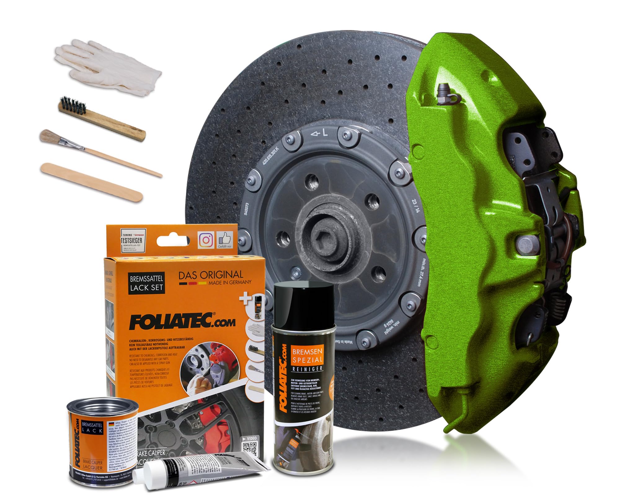 Foliatec Kit de peinture pour étriers de frein, Performance Green Metallic, jeu de 7 pièces