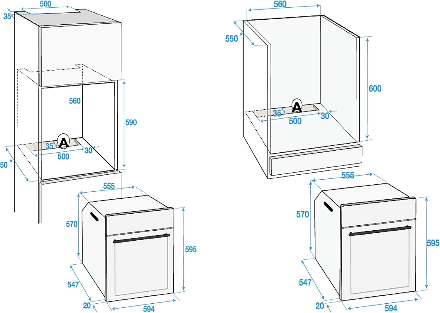 Oven Installation Dimensions Side View