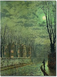 Trademark ART Going Home by Moonlight Canvas Art by John Atkinson Grimshaw, 18 by 24-Inch