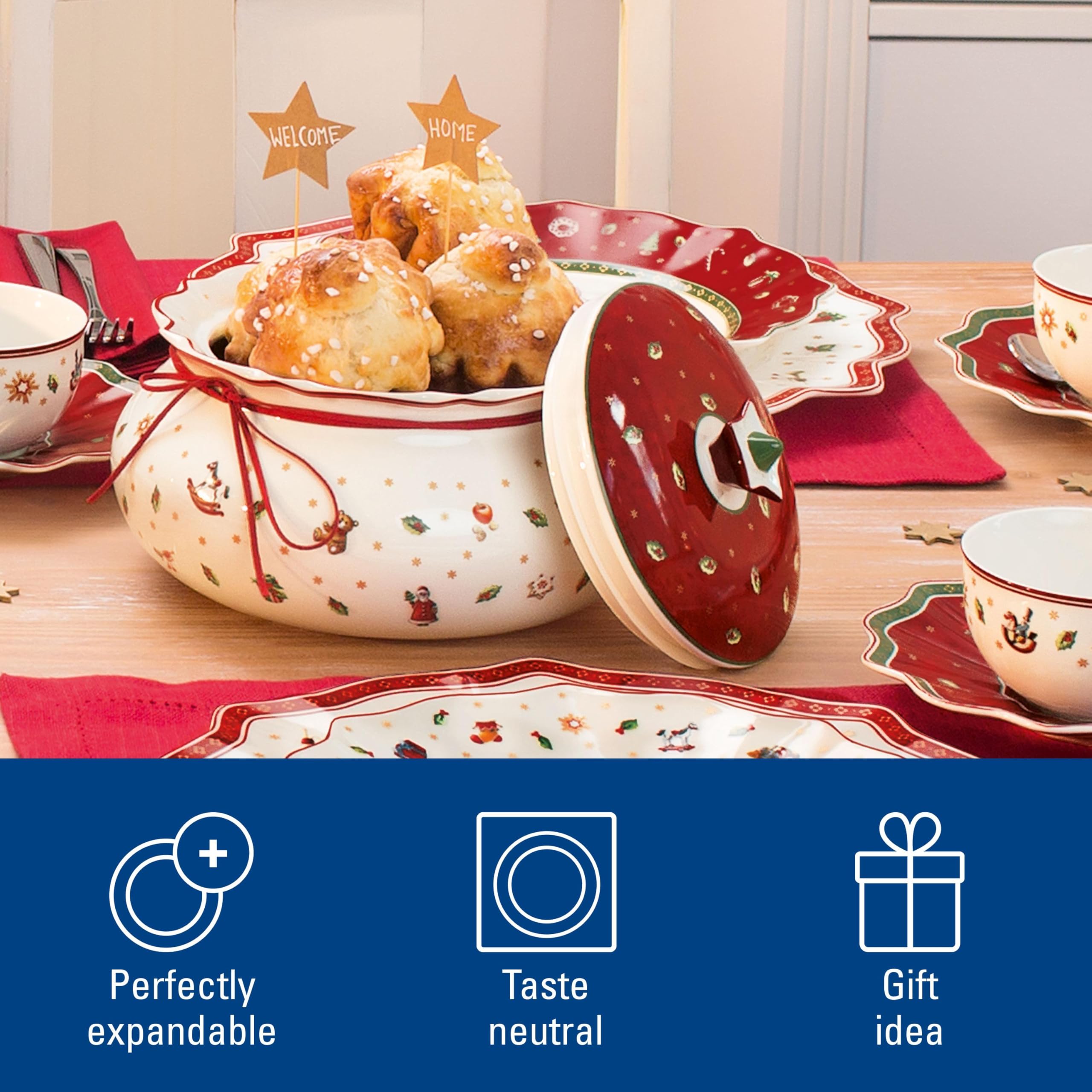 Villeroy & Boch średnie pudełko porcelanowe z kolekcji Toy’s Delight, białe/wielokolorowe