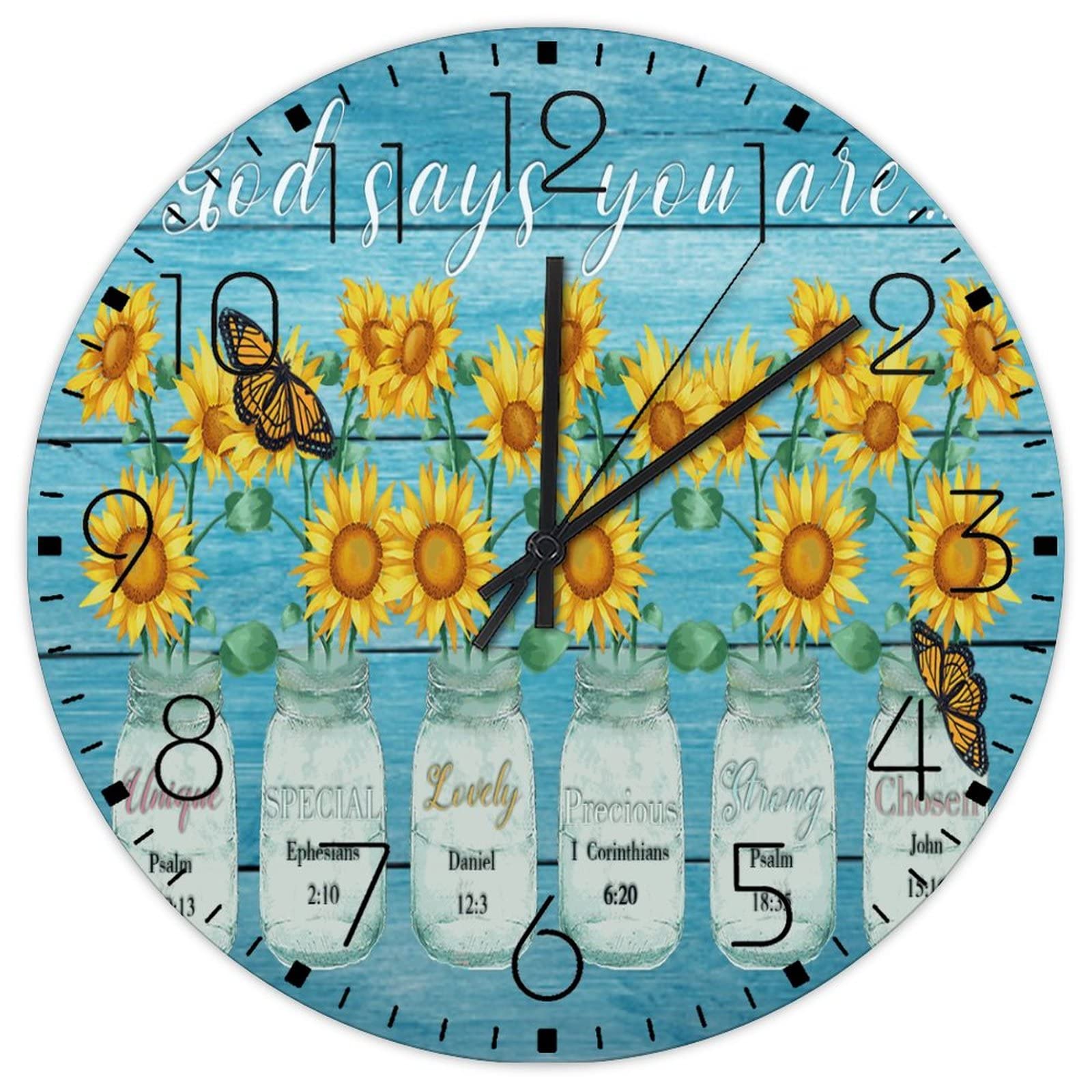 Horloge murale en bois silencieuse sans tic-tac 38cm