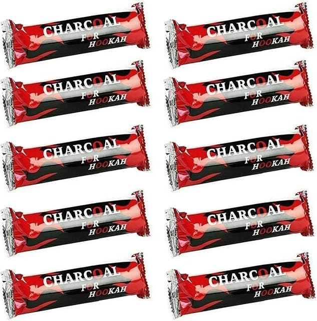 Pack of 10 Rolls - Charcoal Disc Tablet Coal Instant Light Hookah Nargila Shisha, Smoking Pipe, Flame Light, Huka, Sheesha
