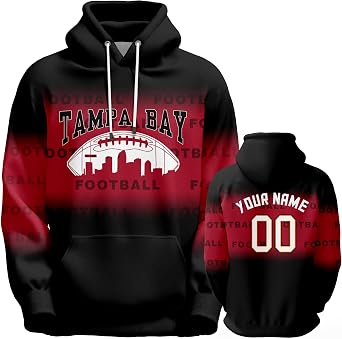 Customized City Gradient Sweatshirt - Personalized Football Hoodie with Name & Number - Men, Women, Youth S-5XL