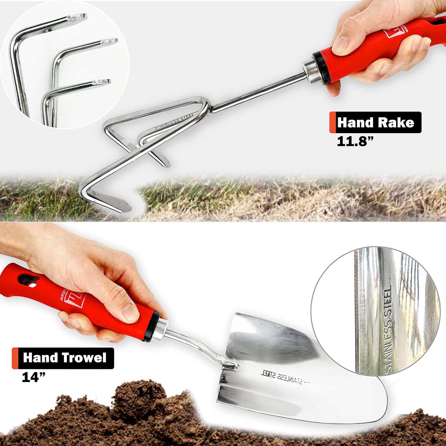Wellmax 12-Piece Heavy-Duty Garden Tools Set with Bonus Accessories – Heavy Duty Garden Tools with Non-Slip Rubber Grip, Perfect for Digging, Weeding, Pruning & Planting