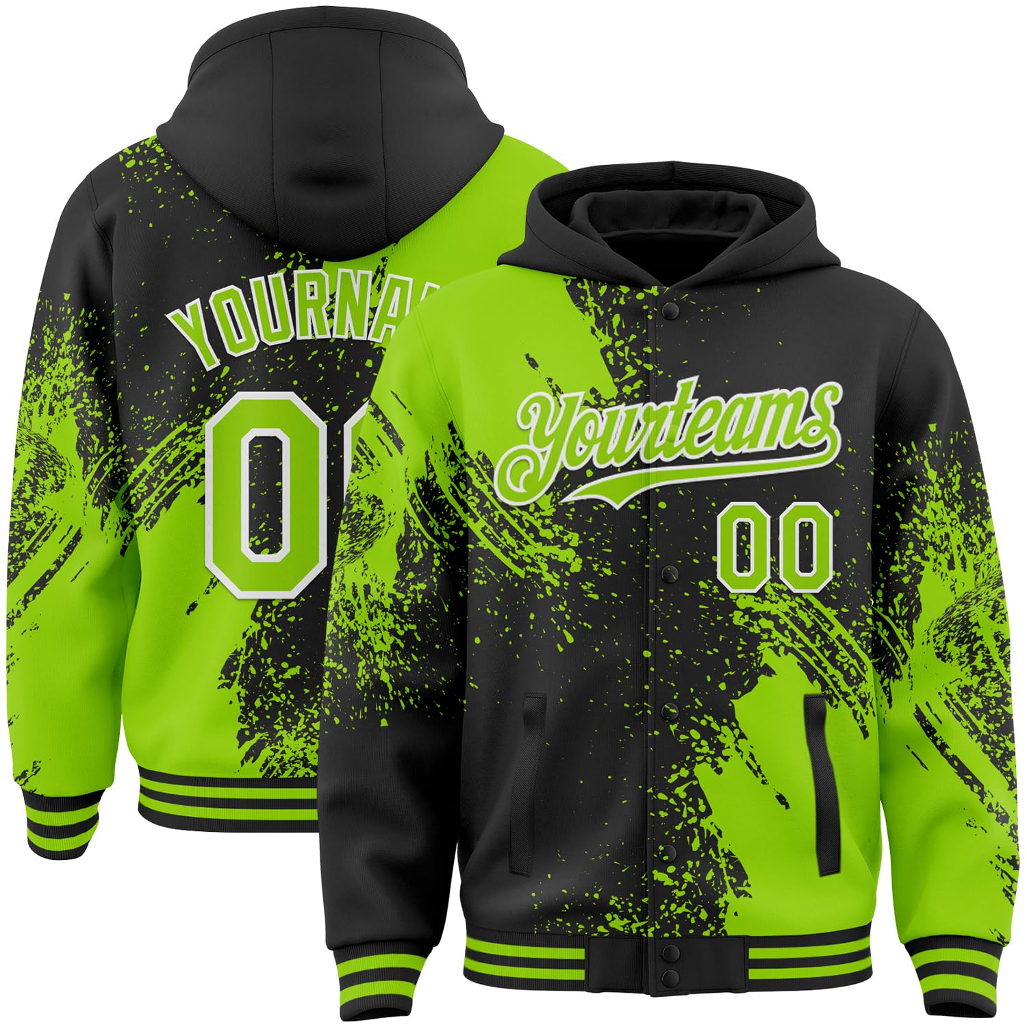 Custom Baseball Team Hooded Jacket Personalized Novelty Varsity Jackets Bomber Jerseys for Men Women Boys Girls
