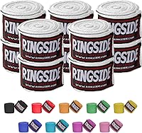 Vista 26 de Ringside Mexican Style Boxing Hand Wraps (Pairs) - 180" Semi-Elastic Cotton Blend Wrist Support with Thumb Loop for MMA, Muay Thai, Kickboxing