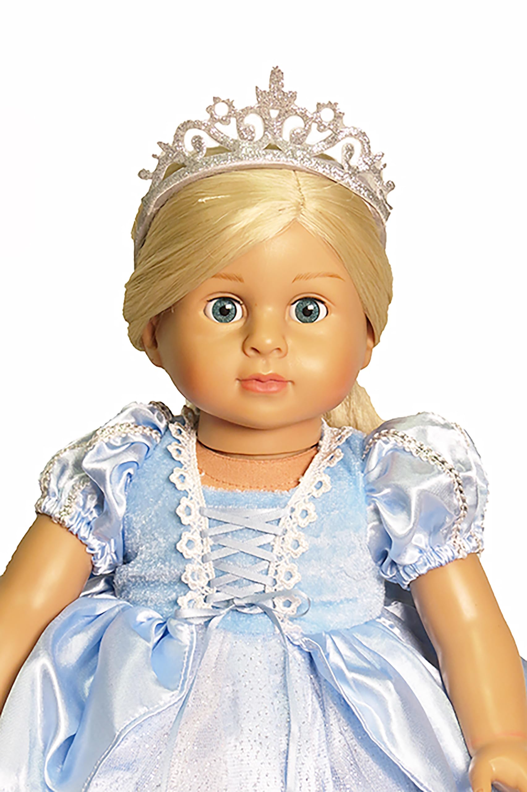 blue spring wedding guest dress Matching Clara doll nightgown with blue ribbon
