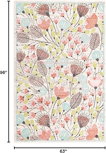 Miniatura 2 de Unique Loom Whimsy Collection - Alfombra rectangular de 5 pies 3 pulgadas x 8 pies 0 pulgadas, marfilnegro