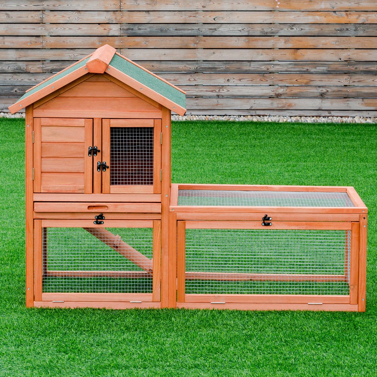 Tangkula Chicken Coop Wooden Garden Backyard Bunny Small Animal Hen