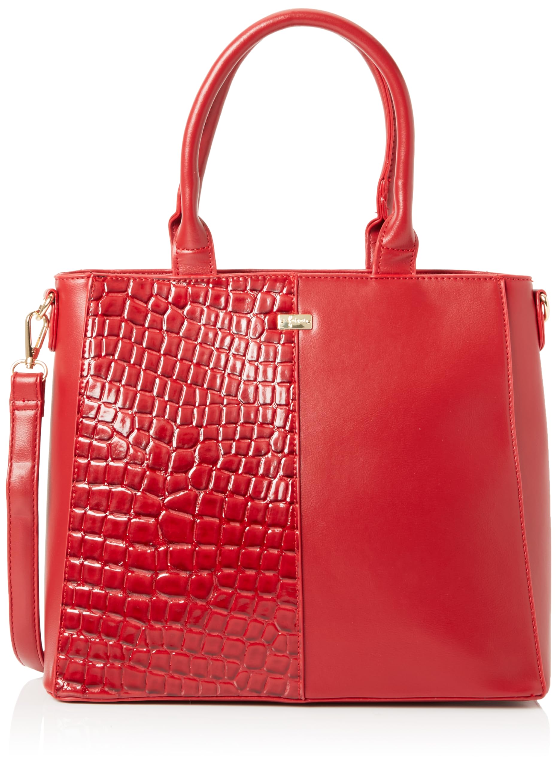 nelice Women's Handbag with Reptile Embossing Shopper, red, One Size