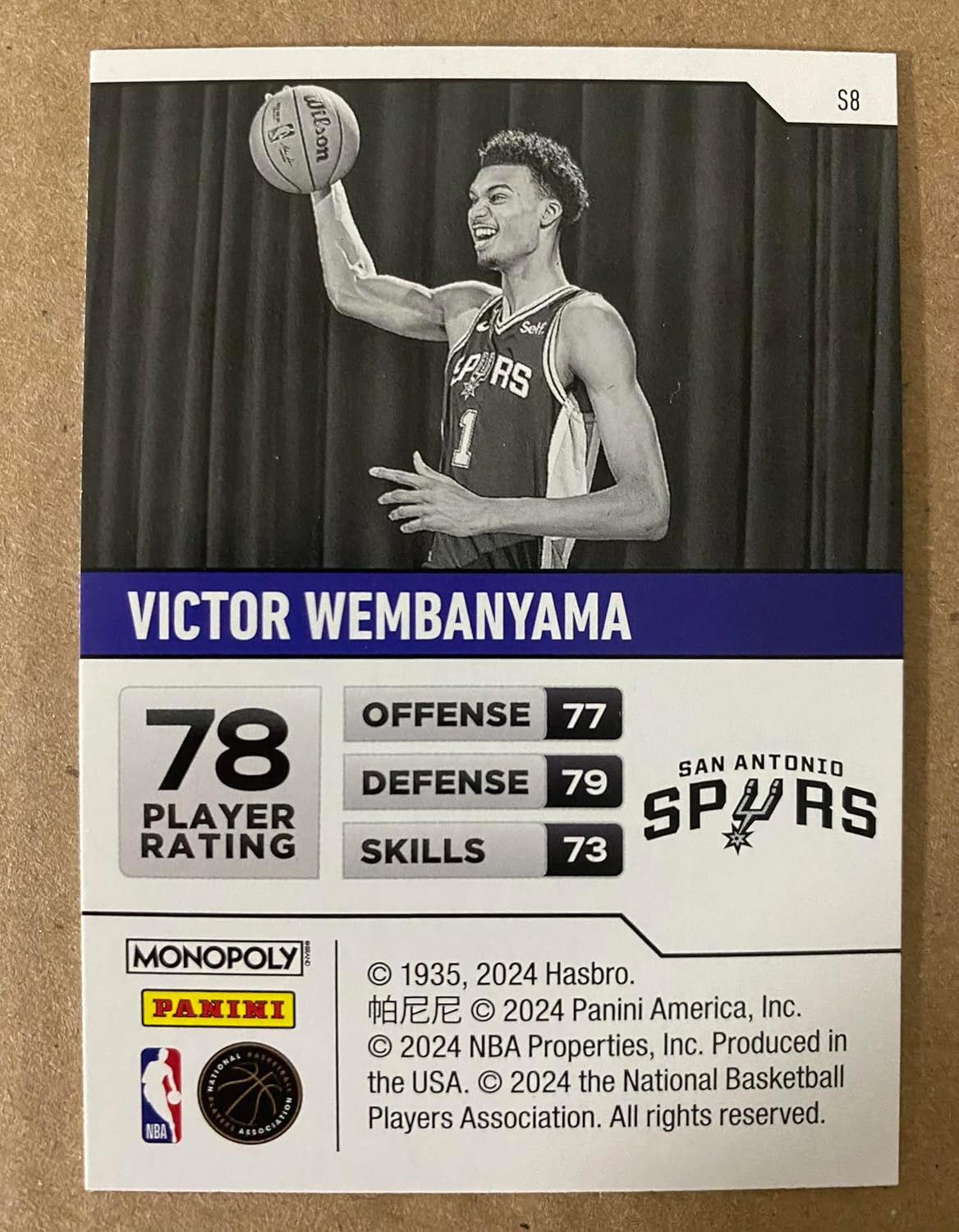 Victor Wembanyama 2023 2024 Rookie Basketball NBA San Antonio Spurs Trading Card #8 Panini Monopoly Officially Licensed Pack Fresh - THIS ITEM IS AVAILABLE FOR PURCHASE. PLEASE CLICK THIS HEADING AND THEN "SEE ALL BUYING OPTIONS" TO BUY