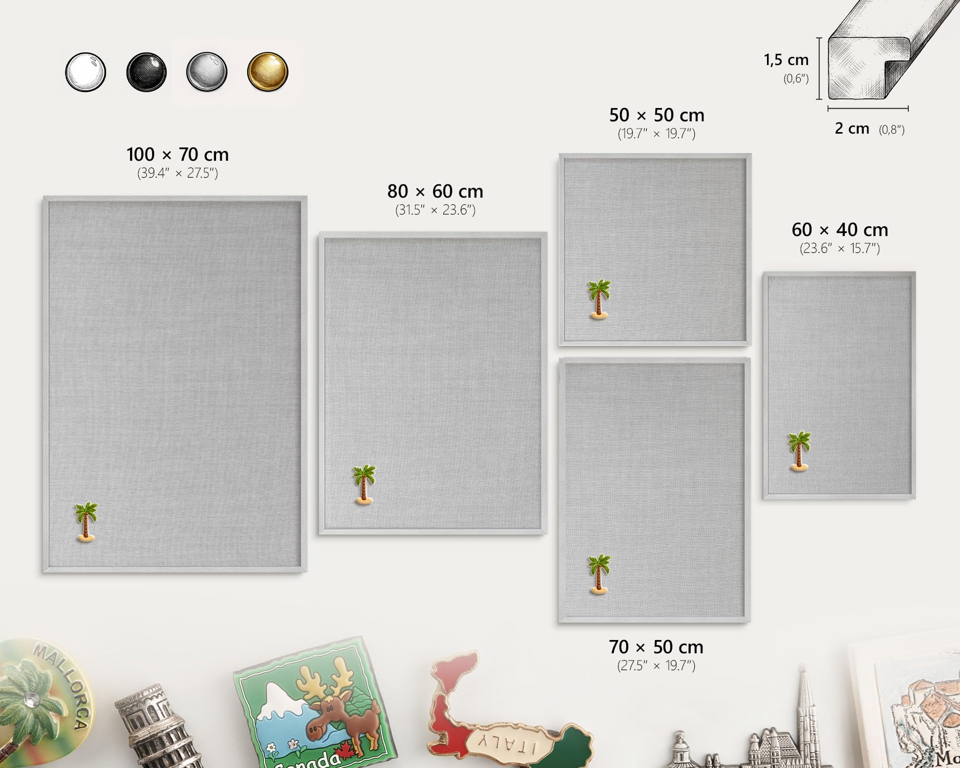 Panel Magnético Informativo 60x40 cm | Marco Plateado | Elegancia Sutil | Montaje Fácil | Pizarra de Pared | Para Restaurante y Bar | Expositor para Menú, Ofertas del Día