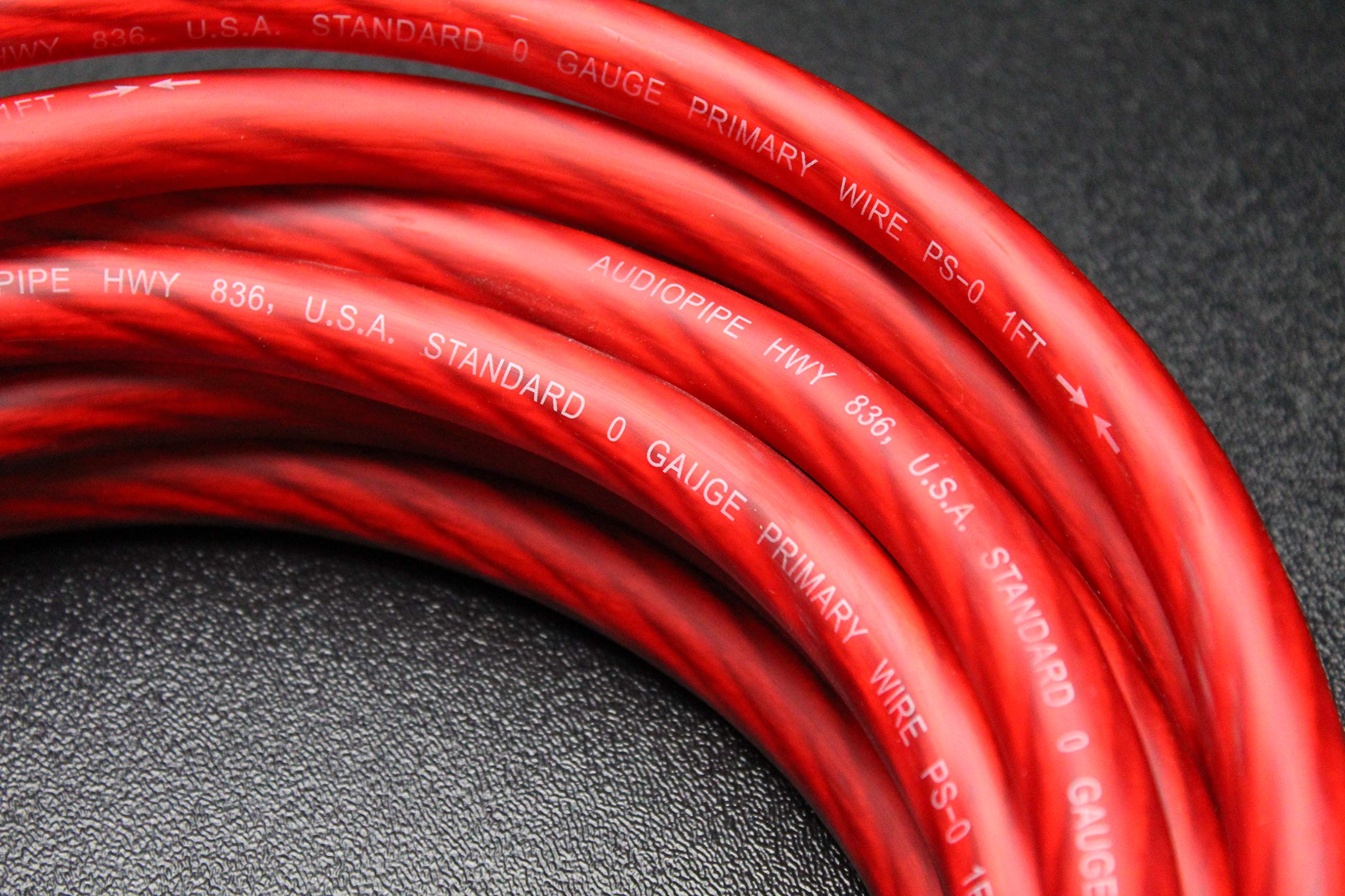 Amazon.co.jp: 0ゲージワイヤー 25フィート レッド Superflex 1/0 AWG