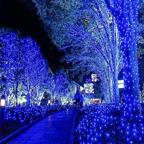 Miniatura 8 de Paquete de 2 luces de Navidad para exteriores, total de 200 pies, 600 luces LED para árbol de Navidad con 8 modos, impermeables, cadena de luces