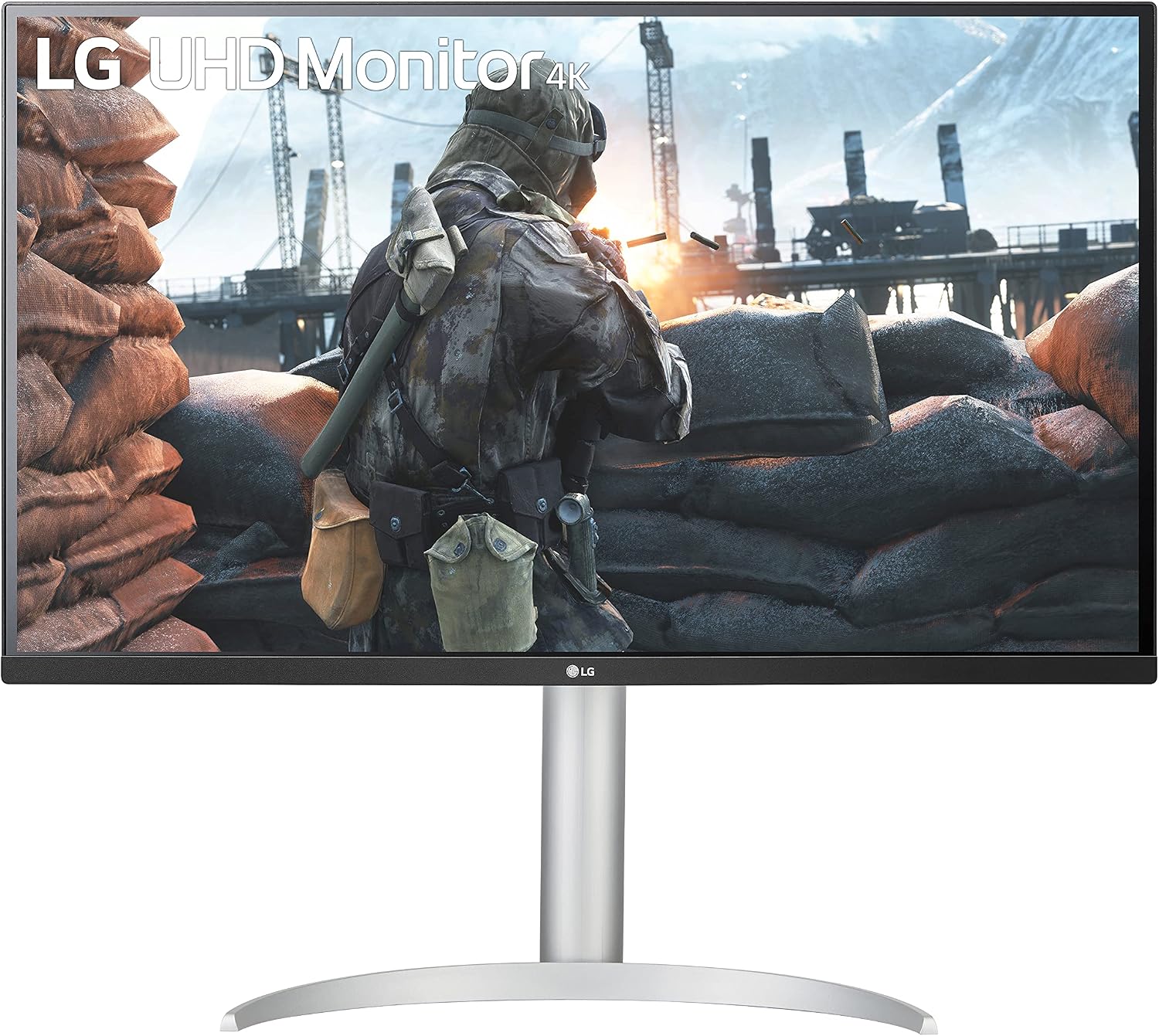 LG 32UP550-W 32 Inch UHD (3840 x 2160) VA Display with AMD FreeSync, DCI-P3 90% Color Gamut with HDR 10 Compatibility and USB Type-C Connectivity – Silver/White