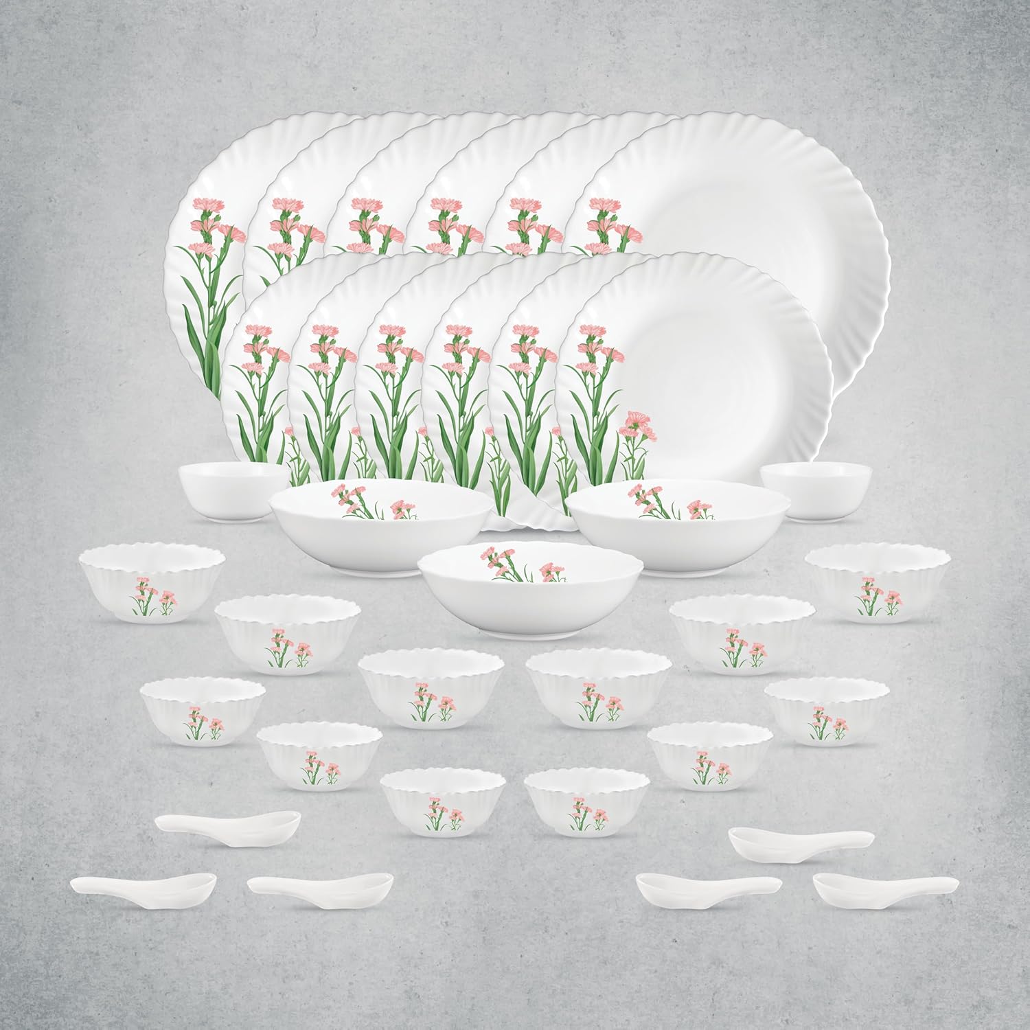 La Opala Dinner Set Of 35 pcs .