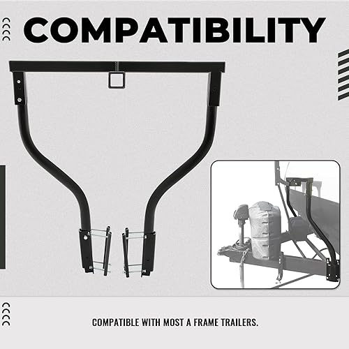 Miniatura 2 de KUAFU Lengua de remolque para bicicleta compatible con la mayoría de remolques de marco en A, acero con revestimiento en polvo, capacidad de 100LBS