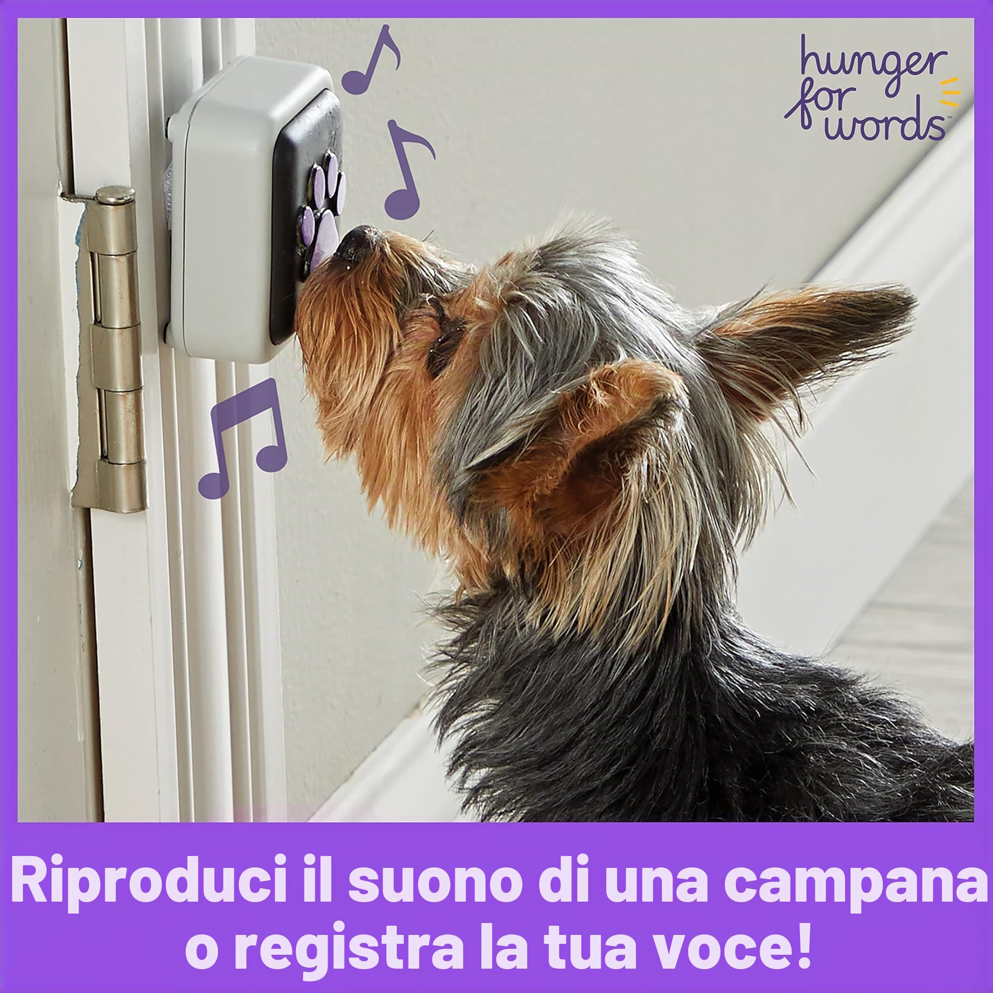 Learning Resources Hunger for Words Campanello Parlante per Cani Gioco Educativo Comunicazione Animale Regalo Natale Addestramento Cane Pulsante Registrabile