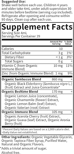 Miniatura 7 de Garden of Life Organics - Apoyo inmunológico de saúco para niños con zinc, vitamina C, jarabe de saúco y jarabe inmunológico para dormir, hierbas