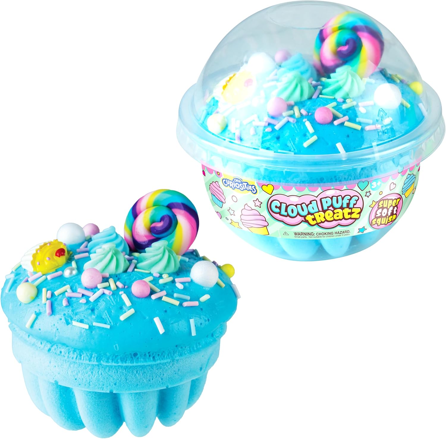 ORB Curiosities Cloud Puff Treats Slow Rising Squishy Toys 4 Pack - Jumbo Cupcake Slow Rise Squishies - Extra Soft, Foam Food Squishies for Kids and Adults - Kawaii Cupcake Squishy Sensory Fidget Toys - Image 5