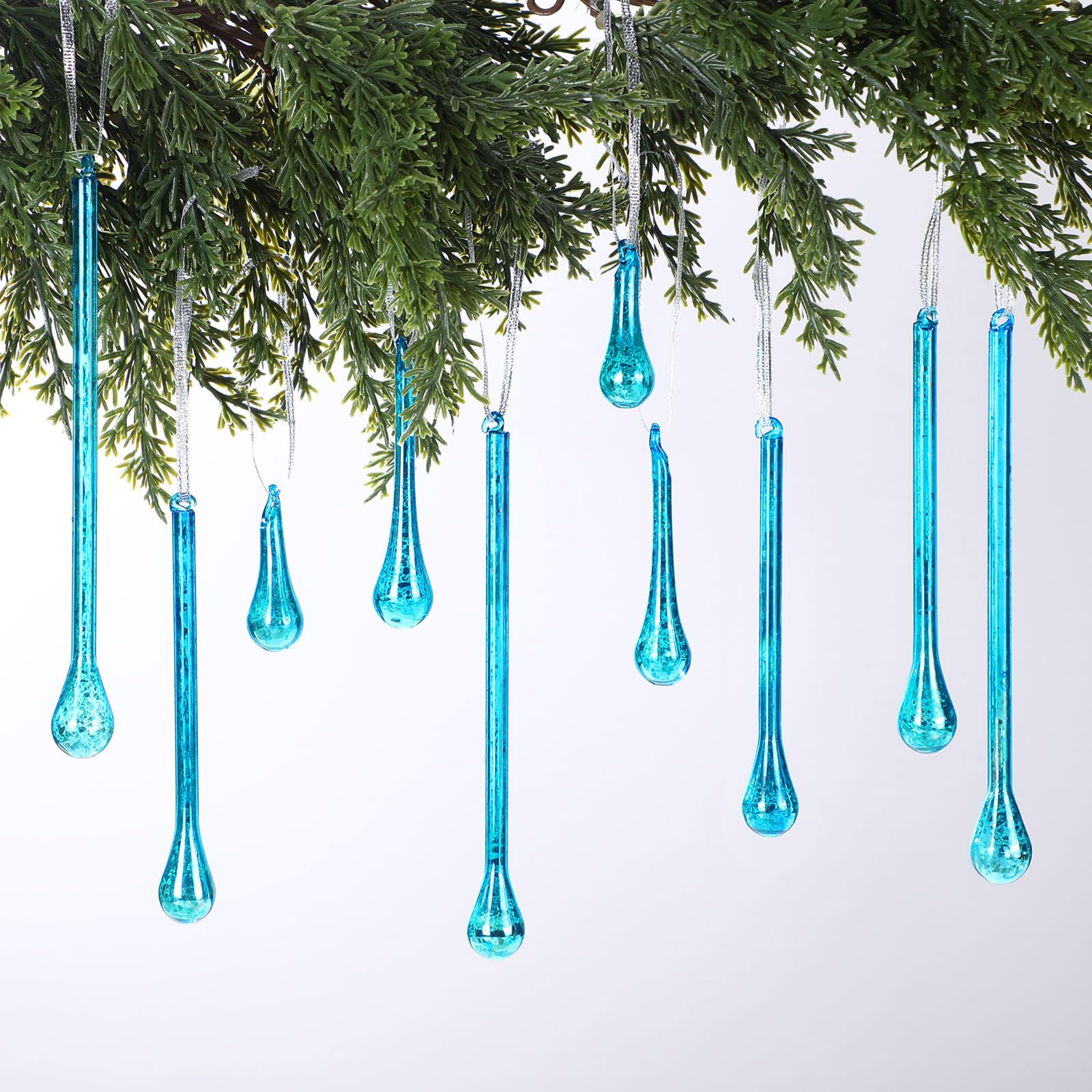 Amazon.com: Yalikop 12 Pcs Mercury Glass Teardrop Christmas