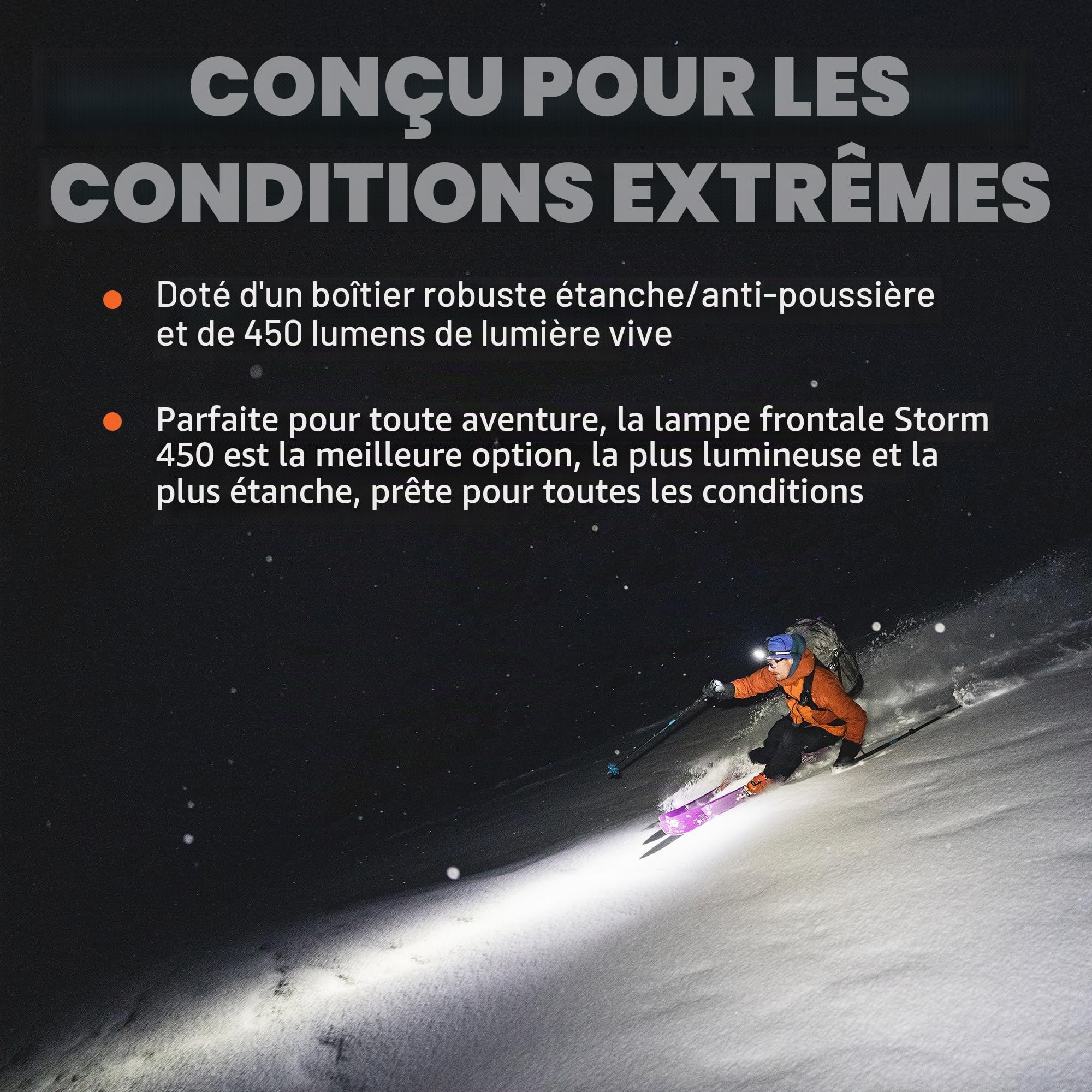 BLACK DIAMOND Equipment Storm 450 Lampe frontale (Noir)