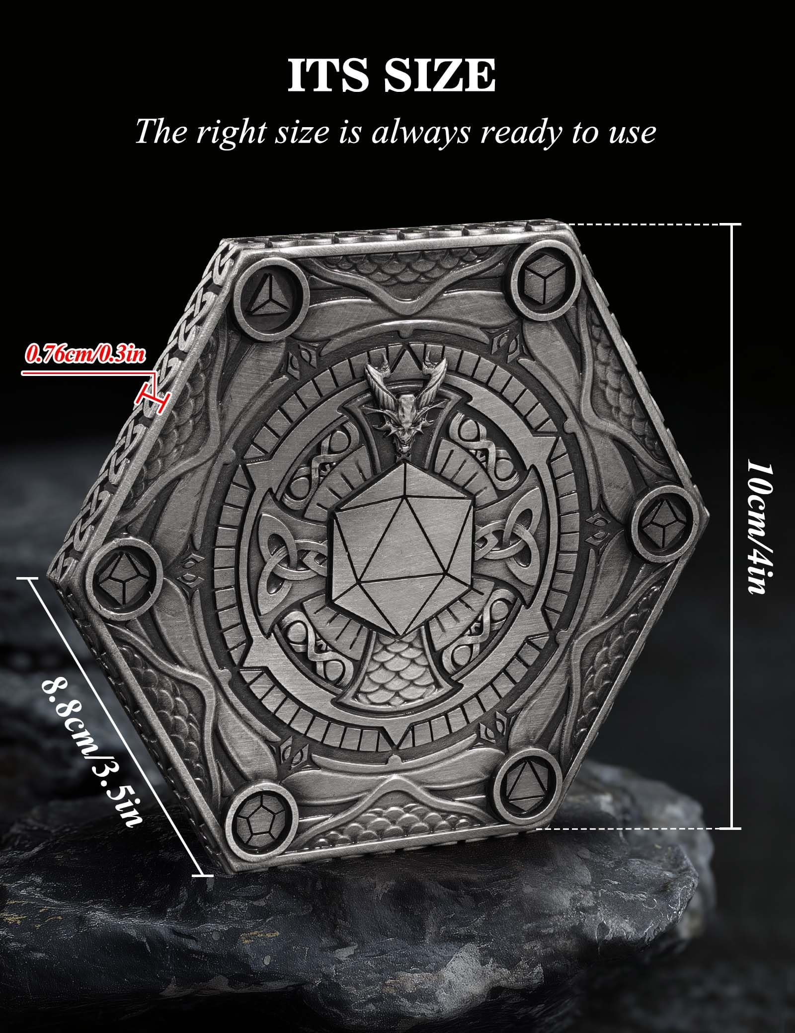 SD004 Jeu de dés DND (argent ancien)