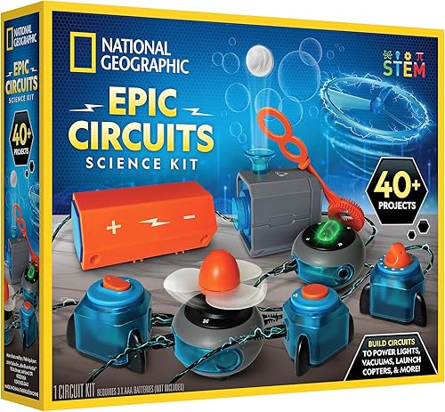 National Geographic - Kit de circuito electrónico para niños con 40 proyectos de circuito eléctrico, juguete STEM de circuito eléctrico, proyectos