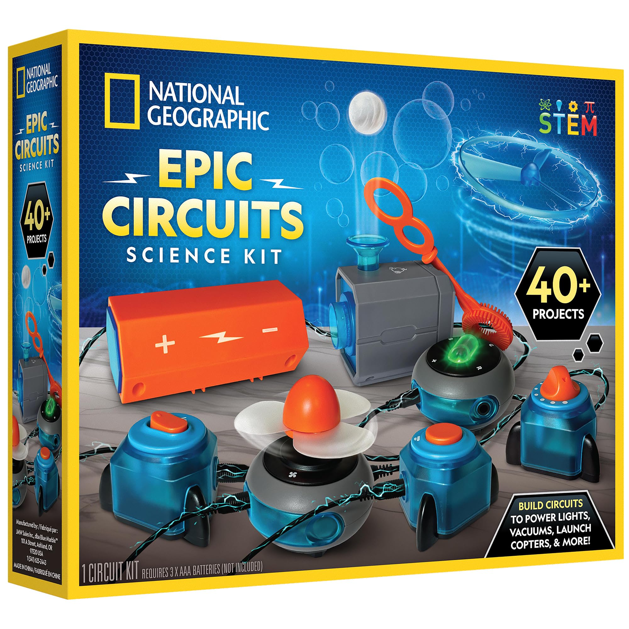 National Geographic Circuit Maker Kit - Electronics Kit for Kids with 40 Electrical Circuit Projects, Electric Circuit STEM Toy, Electronic Projects, Electrical Circuit Kit for Kids, Electricity Kit