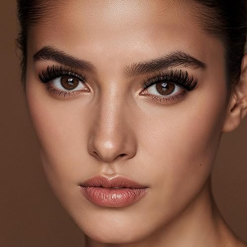 Miniatura 50 de Pooplunch Pestañas postizas de pelo de visón sintético, estilo de ojo de gato, paquete de pestañas postizas naturales esponjosas, paquete múltiple