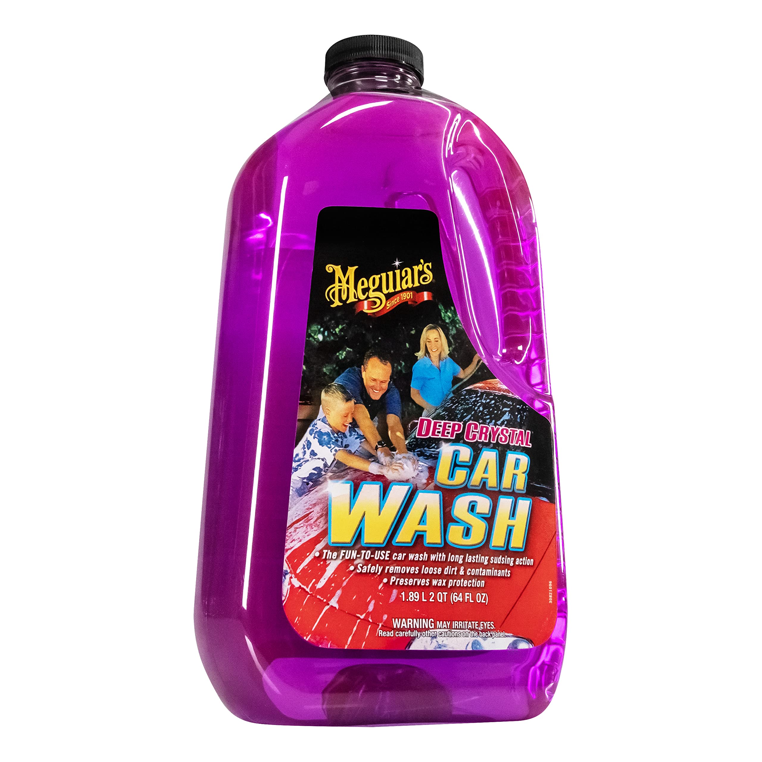 Meguiar's Deep Crystal Car Wash - Car Wash Shampoo that Cleans Paint, Enhances Gloss, and Preserves Wax Protection, pH Balanced Car Wash Soap with Excellent Foaming Action, 64 Oz