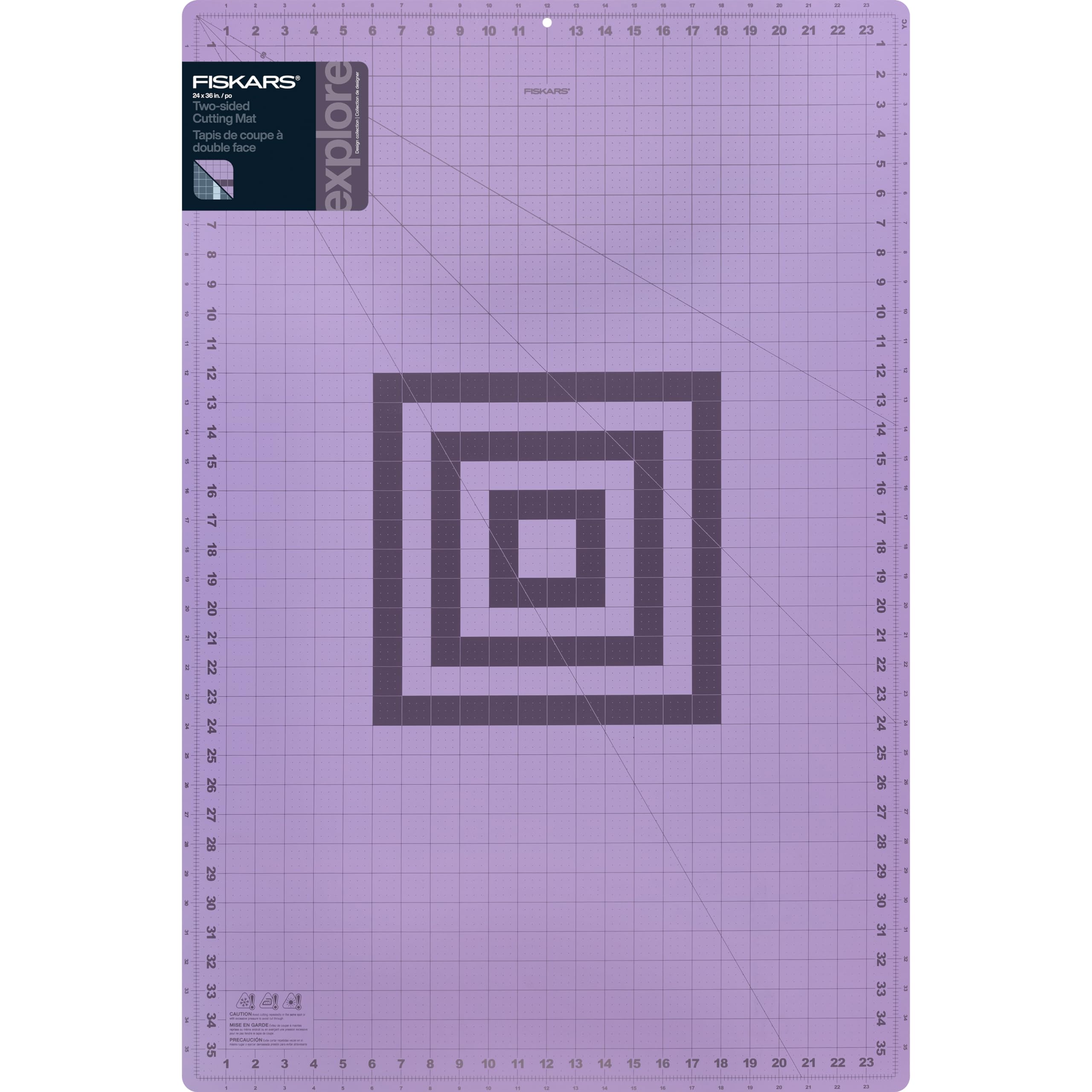 Fiskars Self Healing Cutting Mat with Grid for Sewing, Quilting, and Crafts - 24" x 36” Grid – Lilac/Mountain Haze