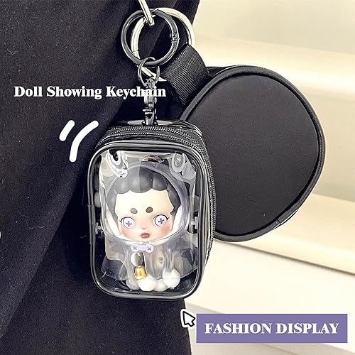 Miniatura 4 de Bolsa transparente para exhibición de figuras con llavero para almacenamiento de 2 muñecas Sonny, mini figuras transparentes para llavero, caja