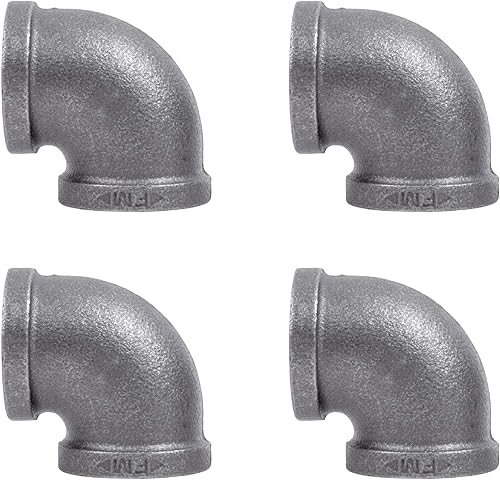 Miniatura 10 de PIPE DECOR - Brida de piso cuadrada de 1 pulgada, paquete de 4 unidades, hierro maleable, compatible con tubos de plomería de acero negro de un