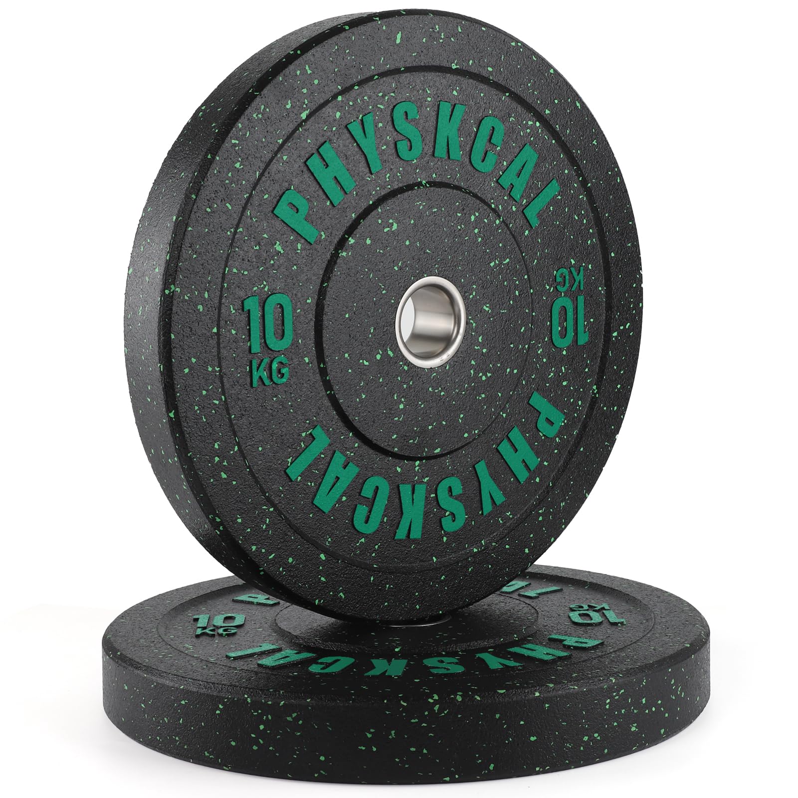 PhysKcal Disco Bumper Olimpici Crumb Rubber Plates da Ø50 mm Riciclato, Piastra In Gomma, Dischi Per Bilanciere Olimpico Home Gym da 5 kg a 25 kg