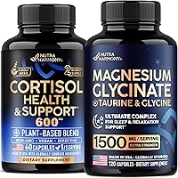 Vista 1 de NUTRAHARMONY Soporte de cortisol y glicinato de magnesio con cápsulas de glicina