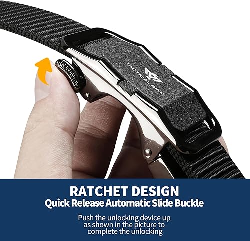 Miniatura 2 de TACTICAL BIRD Men's Nylon Belt, Tactical Belts Breathable Webbing Canvas Belt with Buckle