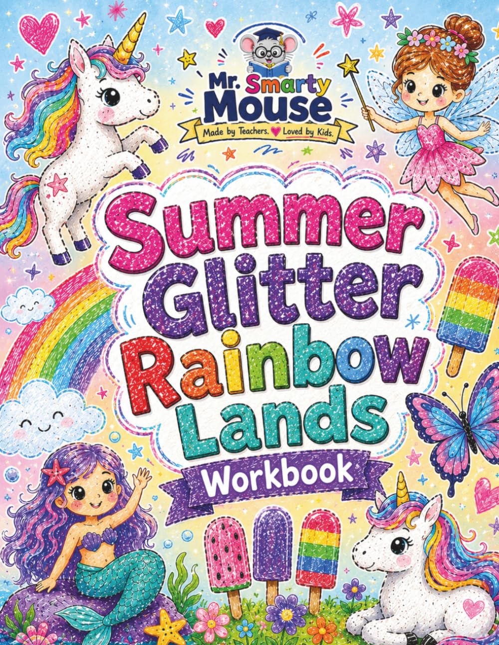 Summer Glitter Rainbow Lands Workbook (Mr. Smarty Mouse)