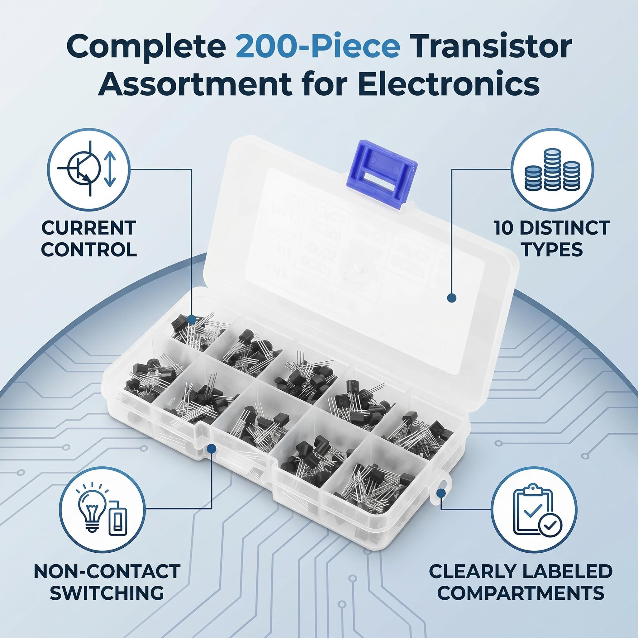 Transistor NPN, transistor 200 pz TO-92 Transistor NPN BC327-BC558 Kit fai-da-te per professionisti elettronici o appassionati