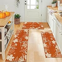 Vista 13 de U'Artlines - Juego de 3 alfombras de cocina de calabaza de otoño con corredor, alfombras y tapetes de granja de cosecha, alfombras de piso de cocina